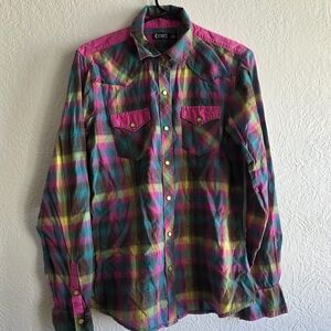 Colorful Plaid Button Down Shirt